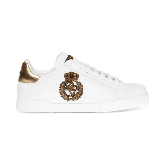 Dolce & Gabbana Dolce & Gabbana Portofino leren met kroonpatch “White” (CS1538AH136)
