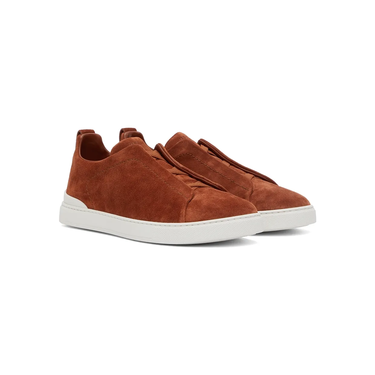 ZEGNA Gray Triple Stitch Sneakers (LHSOY-S4667Z) (4)