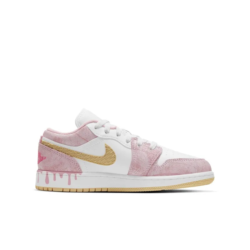 Jordan 1 Low Paint Drip (GS) Arctic Punch/Pale Vanilla-White (CW7104-601)