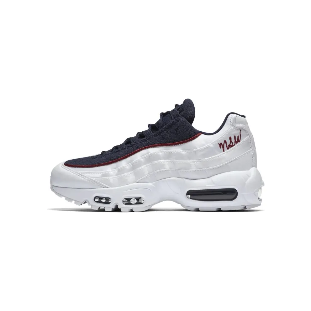 Nike Air Max 95 Satin Terry (W) White/White-Blackened Blue-Red Crush (AA1103-100)