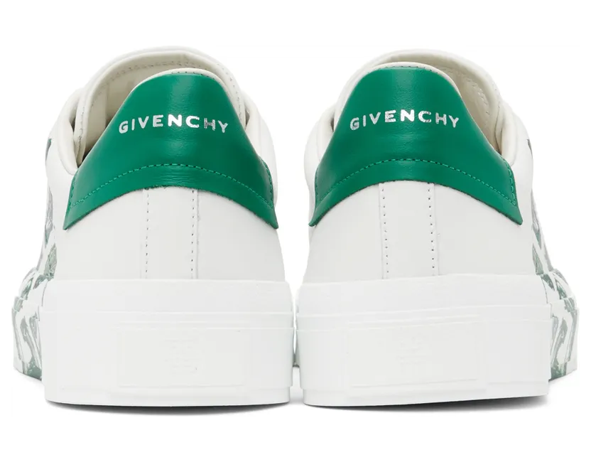 Givenchy White & Green City Sport 4G Sneakers (BH005VH16T) (2)