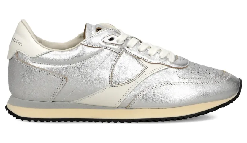 Philippe Model Paris Belville sneakers met geperforeerde vlakken – Zilver (BVLDM002)