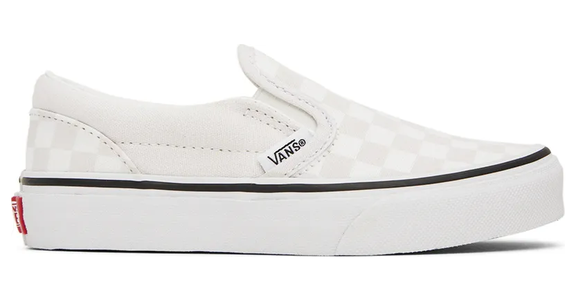 Vans Kids White & Beige Classic Slip-On Little Kids Sneakers (VN0A7Q5GBDS)