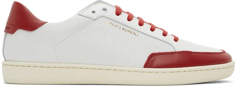 Saint Laurent White & Red Court Classic SL/10 (603223 1JZ50)