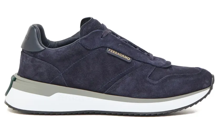 Ferragamo Suède low-top “Blue” (787587)