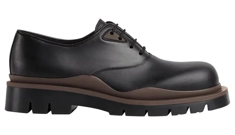 Bottega Veneta Tire Lace Up Leather Shoes Black (667073VBS501314)