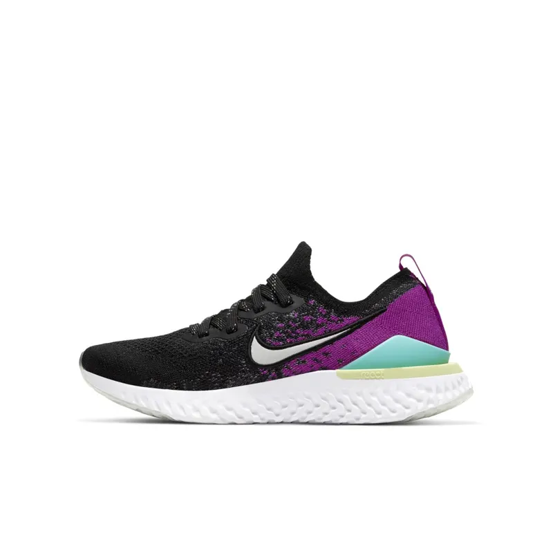 Nike Epic React Flyknit 2 Black Vivid Purple (GS) Black/Vivid Purple/Aurora (AQ3243-008)