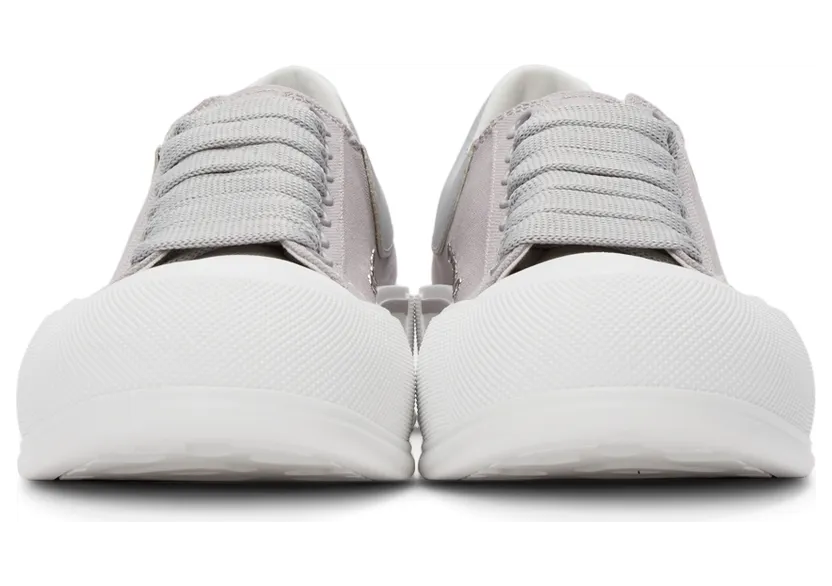 Alexander McQueen Grey & White Deck Plimsoll Sneakers (654594W4MVH) (2)