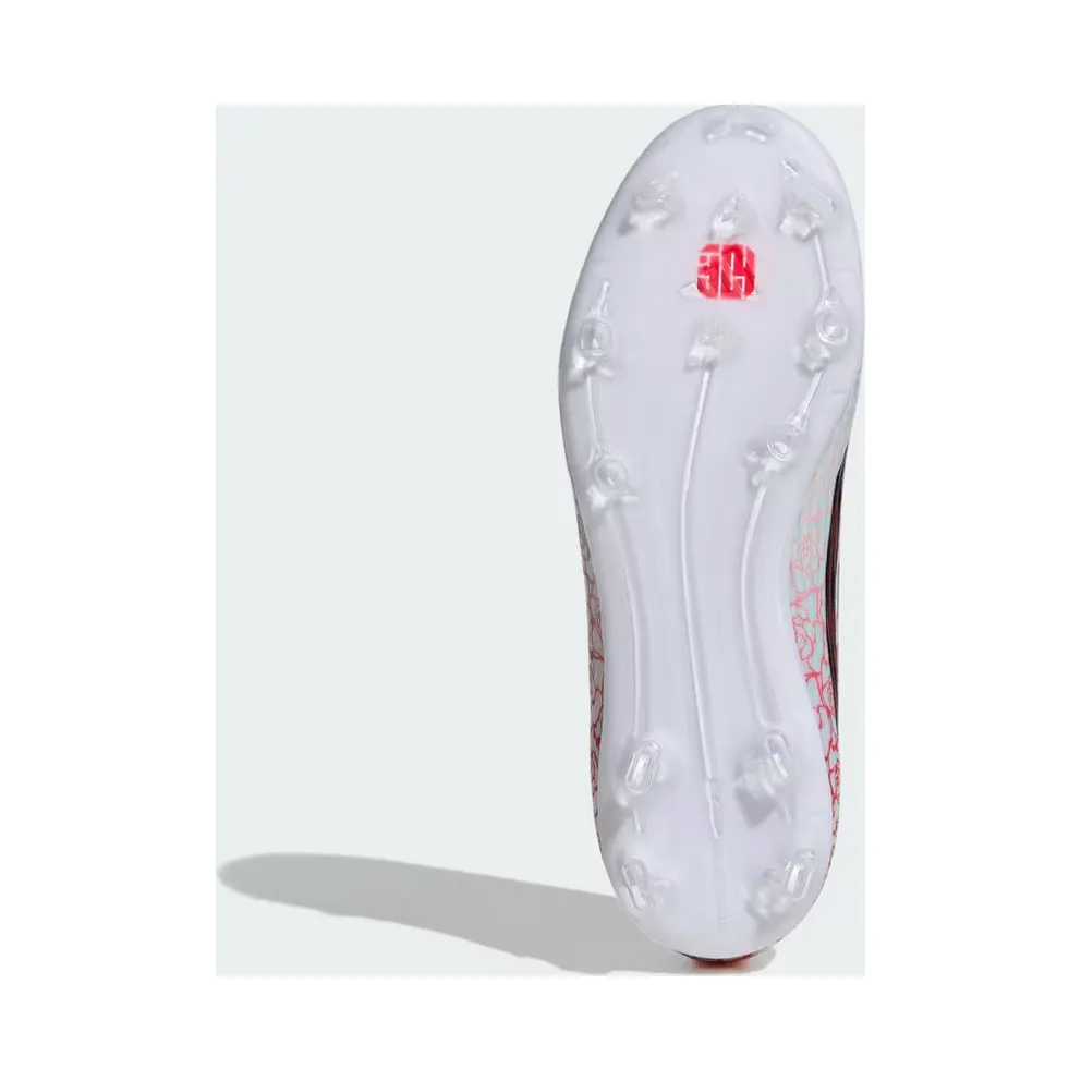 adidas F50 League Lamine Yamal Laceless Firm Ground Football Boots Kids “Cloud White / Core Black / Lucid Red” (KJ3780)