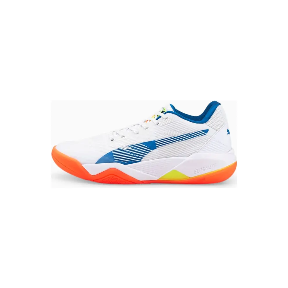 Puma Eliminate Power Nitro Handball Shoes White/Blue/Yellow (106460-03)