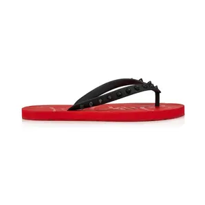 Christian Louboutin Loubi Flip Slide Black Red (1210655H358)