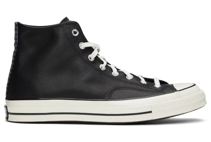 Converse Black Leather Chuck 70 Hi Sneakers (173129C)
