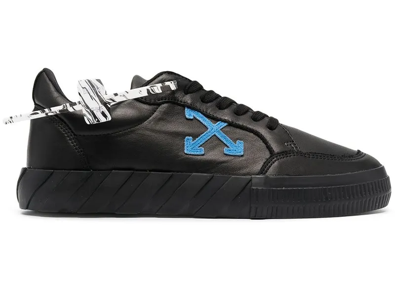 OFF-WHITE Vulc Low Black/Blue Leather SS21 (OMIA085R21LEA0011045)