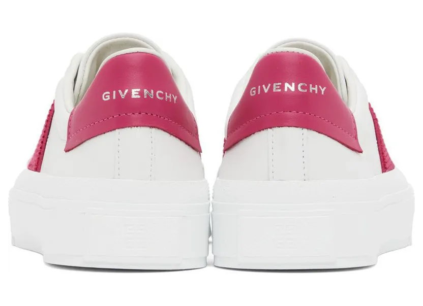 Givenchy White & Pink City Sport Low-Top Sneakers (BE0029E1H4149) (2)