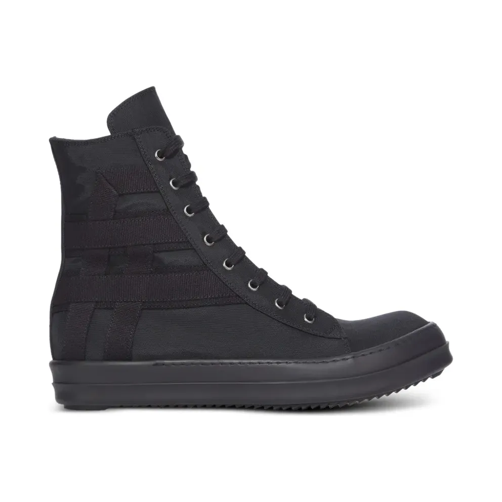 Rick Owens DRKSHDW Vegan Sneaks high-top with vlakken – Black (DU01F4807NCVER2)