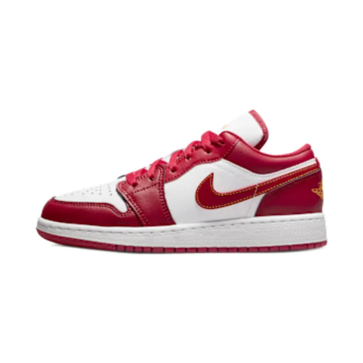 Jordan 1 Low Cardinal Red (GS) “Cardinal Red / White / Light Curry” (553560-607)