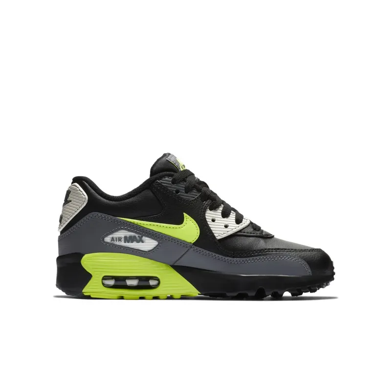 Nike Air Max 90 Dark Grey Volt Black (GS) Dark Grey/Volt-Black-Light Bone (833412-023)