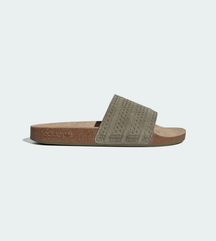 Adidas adilette Slides Medium Dark Khaki / Medium Dark Khaki / Medium Dark Khaki (JR3595)