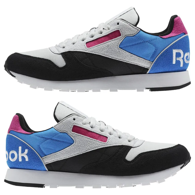 Reebok Classic Leather WB Black Black/Skull Grey-Risk Blue (Other Brands Reebok)