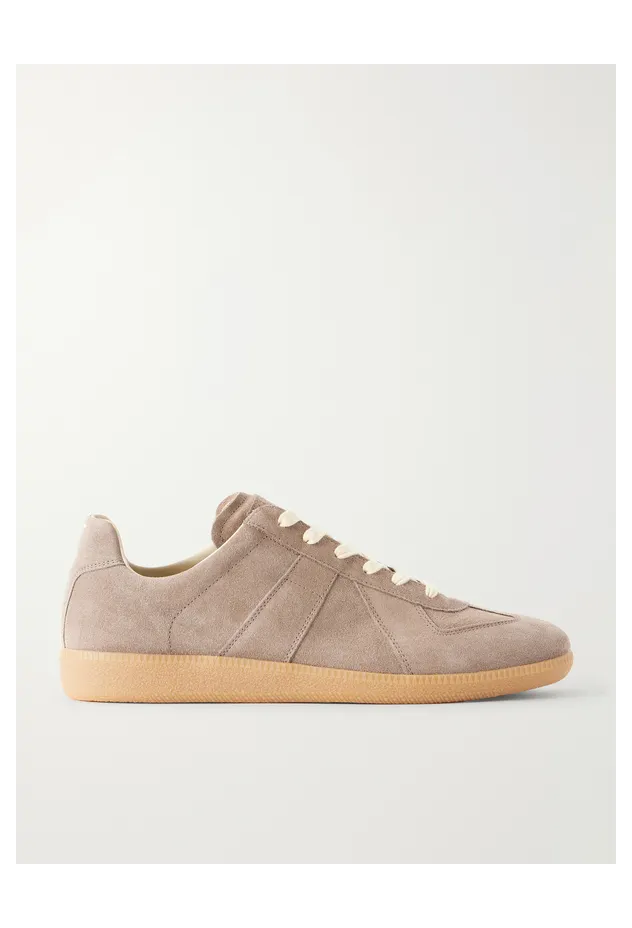 Maison Margiela Replica Leather and Suede Sneakers Brown (S57WS0236)