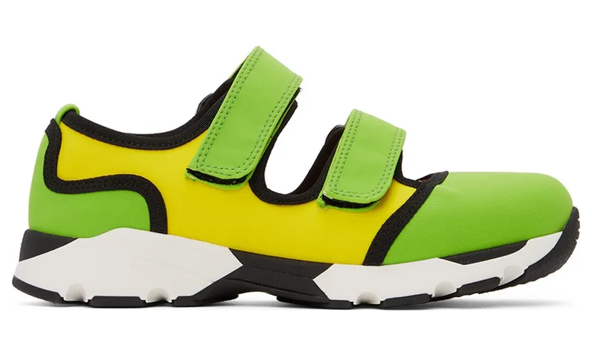 Marni Green and Blue Strappy Sneakers (SNZWS01G02TCR86)