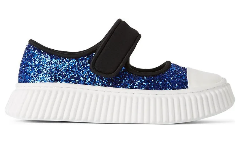 Marni Kids Black & Blue Glitter Velcro (67883)
