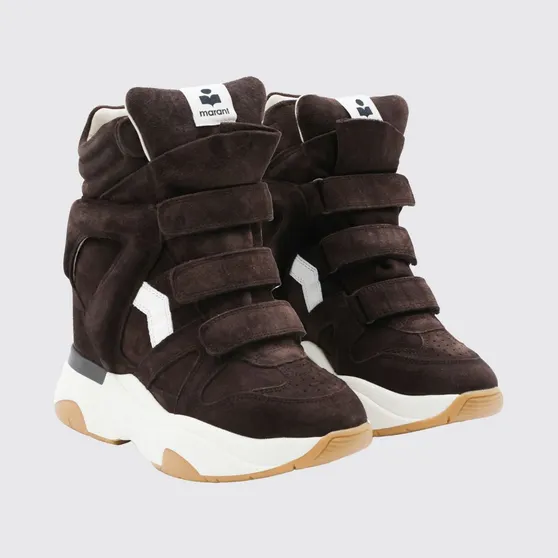 Isabel Marant Balskee Suede High-Top Wedge Trainers Brown (BK0009FAB4E10SCLMW)