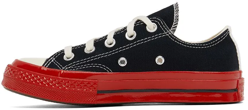 Comme des Garçons Play Off-White & Red Converse Edition Chuck 70 Low-Top Sneakers (P1K123)