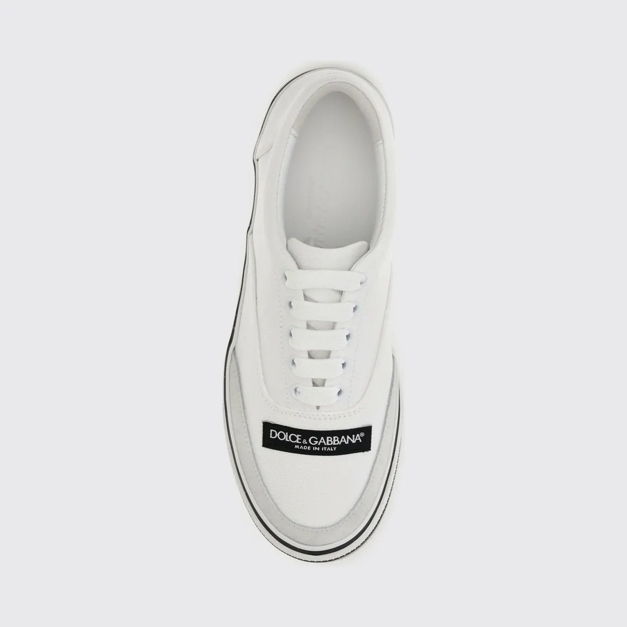 Dolce & Gabbana DG Sailing Low-Top Sneakers in Leather and Cotton Canvas White (CK2399A04588S169) (3)