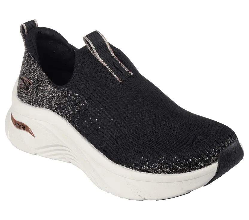 Skechers Relaxed Fit: Arch Fit D’Lux Glimmer Dust “Black / Roos Gold (149689 Bkrg)” (149689BKRG)