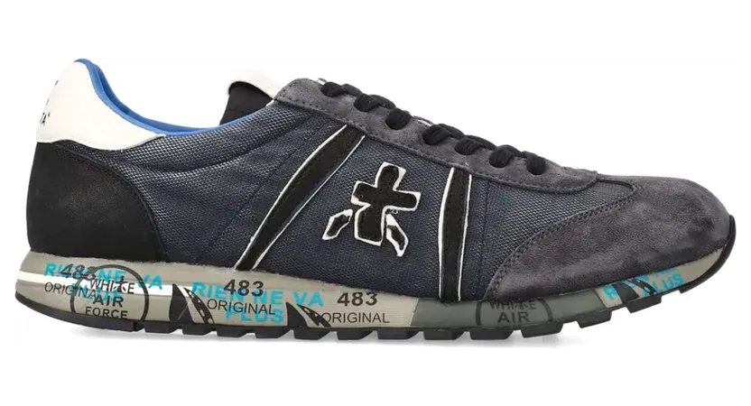 Premiata Lucy 7770 Sneakers mit Wildledereinsätzen – Blau