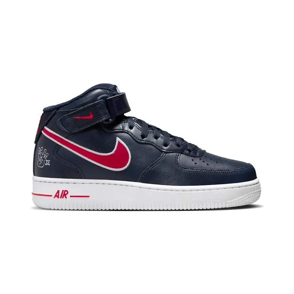 Nike Air Force 1 ’07 Mid Obsidian University Red White Wolf Grey (FJ0728-400)