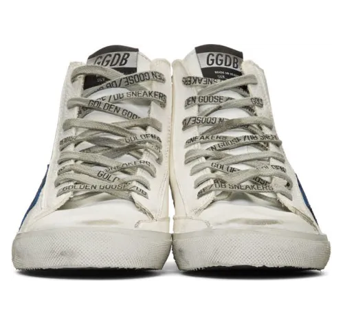 Golden Goose White and Gold Francy Sneakers (G35MS591.C20) (2)