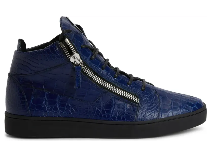 Giuseppe Zanotti Kriss mid-top sneakers met krokodillen-reliëf – Blauw (RU10072K47)