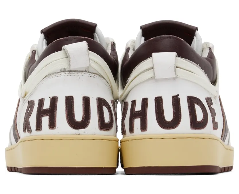 Rhude White & Brown Rhecess Low Sneakers (RHPF22FO04178500) (2)