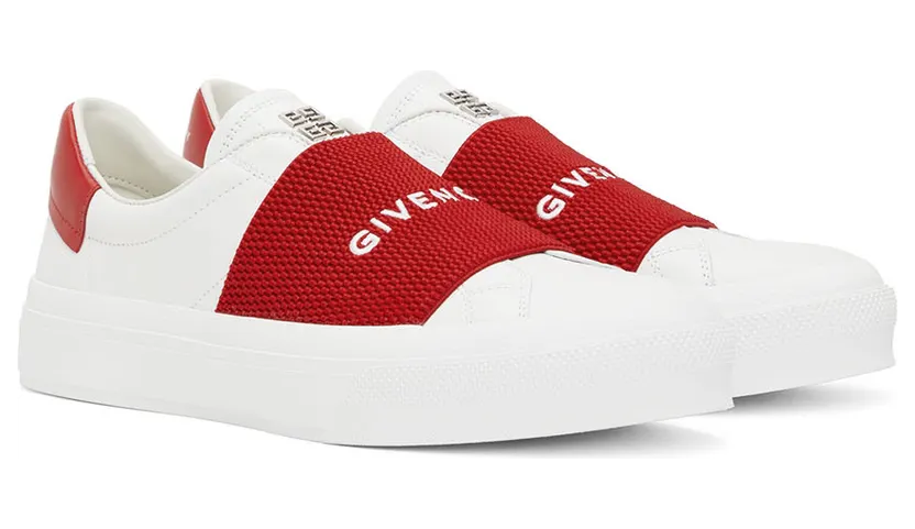 Givenchy White & Red City Sport Low-Top Sneakers (BH005XH19R112) (4)