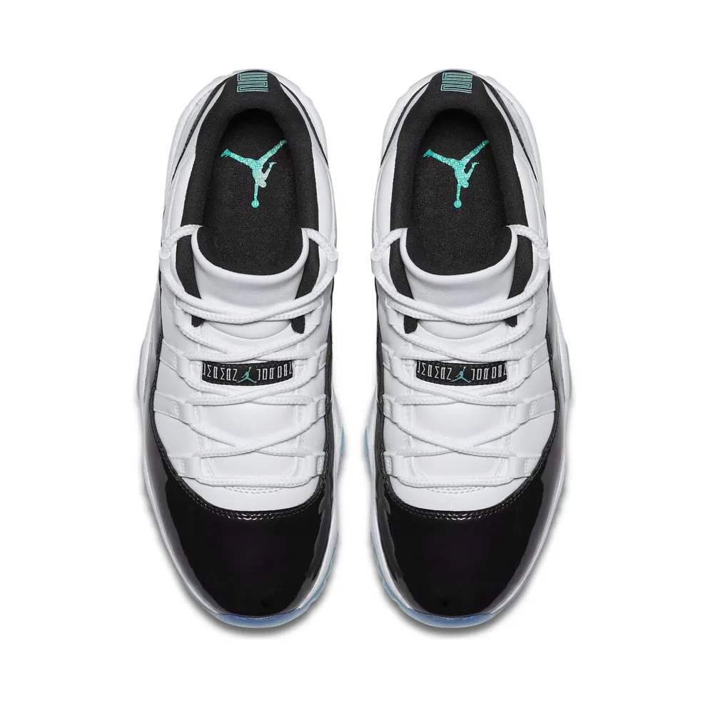 Jordan 11 Retro Low Iridescent White/Black-Emerald Rise (528895-145)