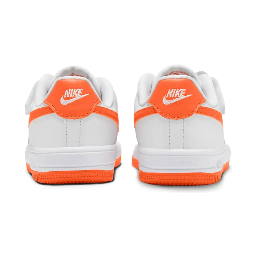 Nike AIR FORCE 1 LOW EASYON PS “White White Safety Orange” (FN0237-113)