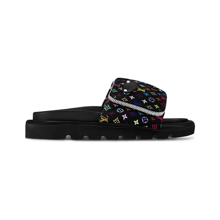 Louis Vuitton Pool Pillow Flat Comfort Mule Takashi Murakami Black (1AGVRH)