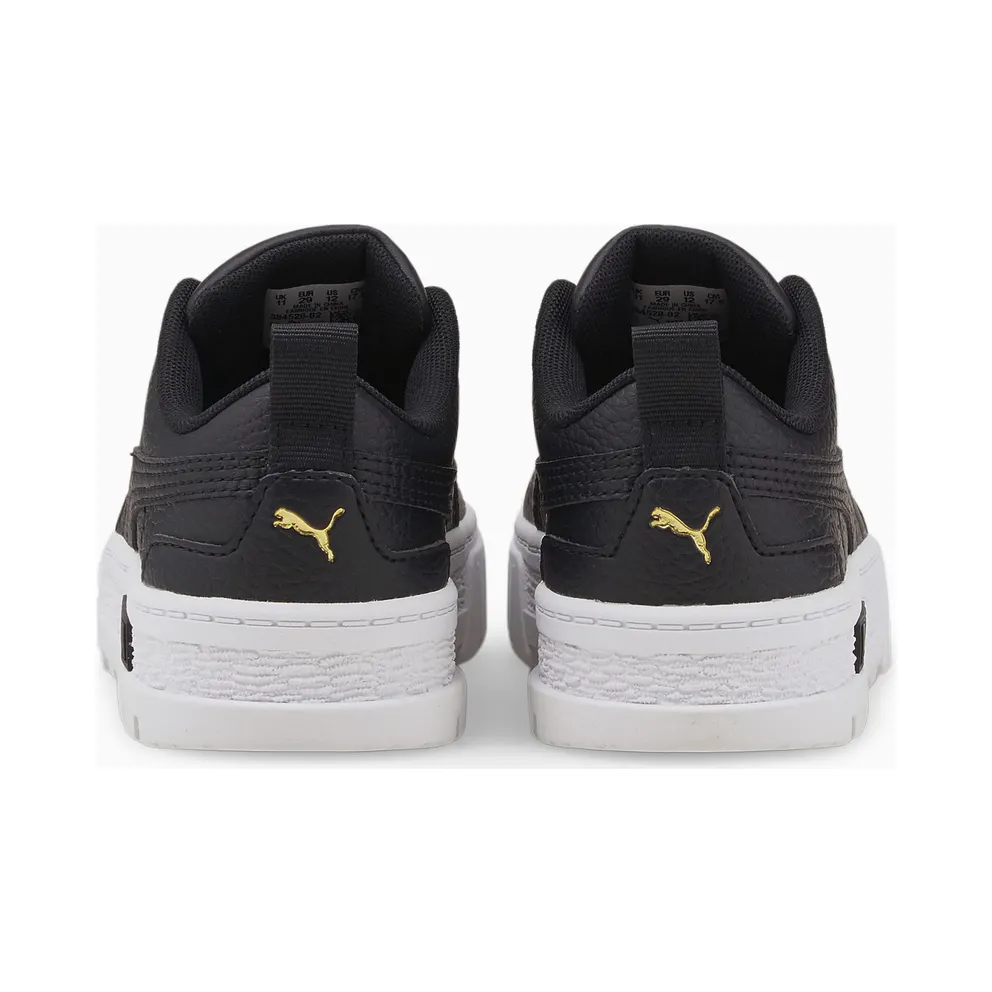 PUMA Mayze Leather Kids’ Black/Gold (384528-02)