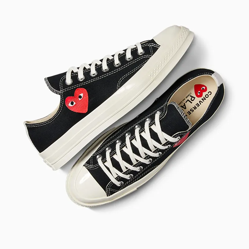 Converse PLAY Comme des Garçons Single Heart Chuck 70 Black/Egret/Red (A08804C)