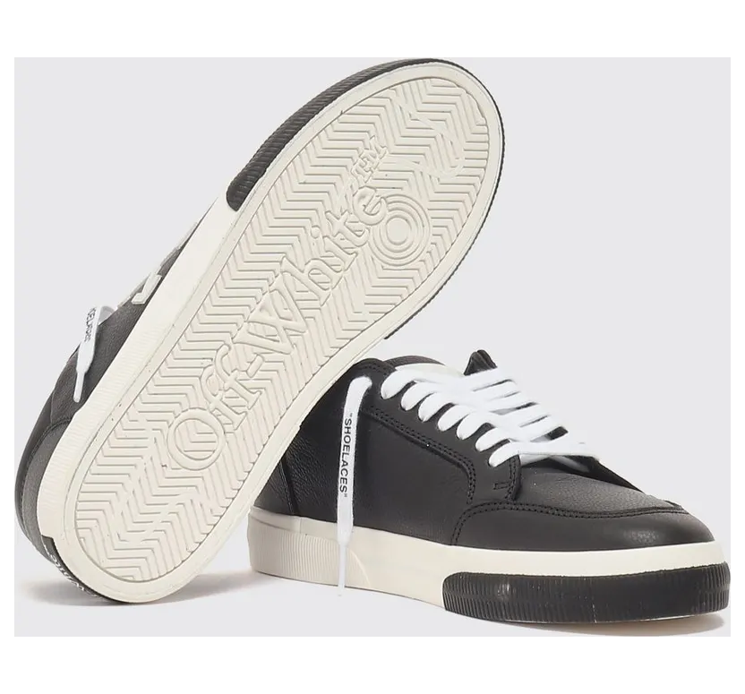 Off-White Vulcanized Low-Top Leather Sneakers with Contrasting Arrow Logo Black (OMIA293C99LEA0021001) (3)
