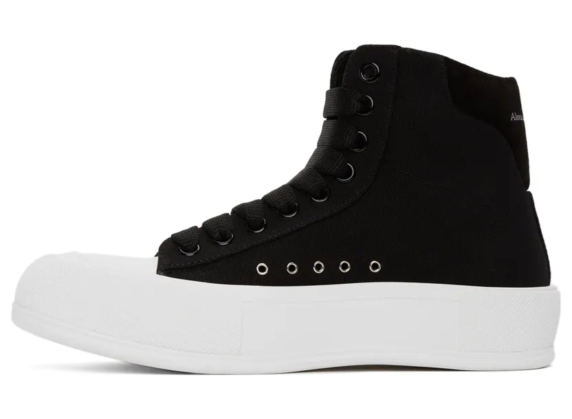 Alexander McQueen Black Deck Plimsoll High Top Sneakers (667816W4MV7) (3)