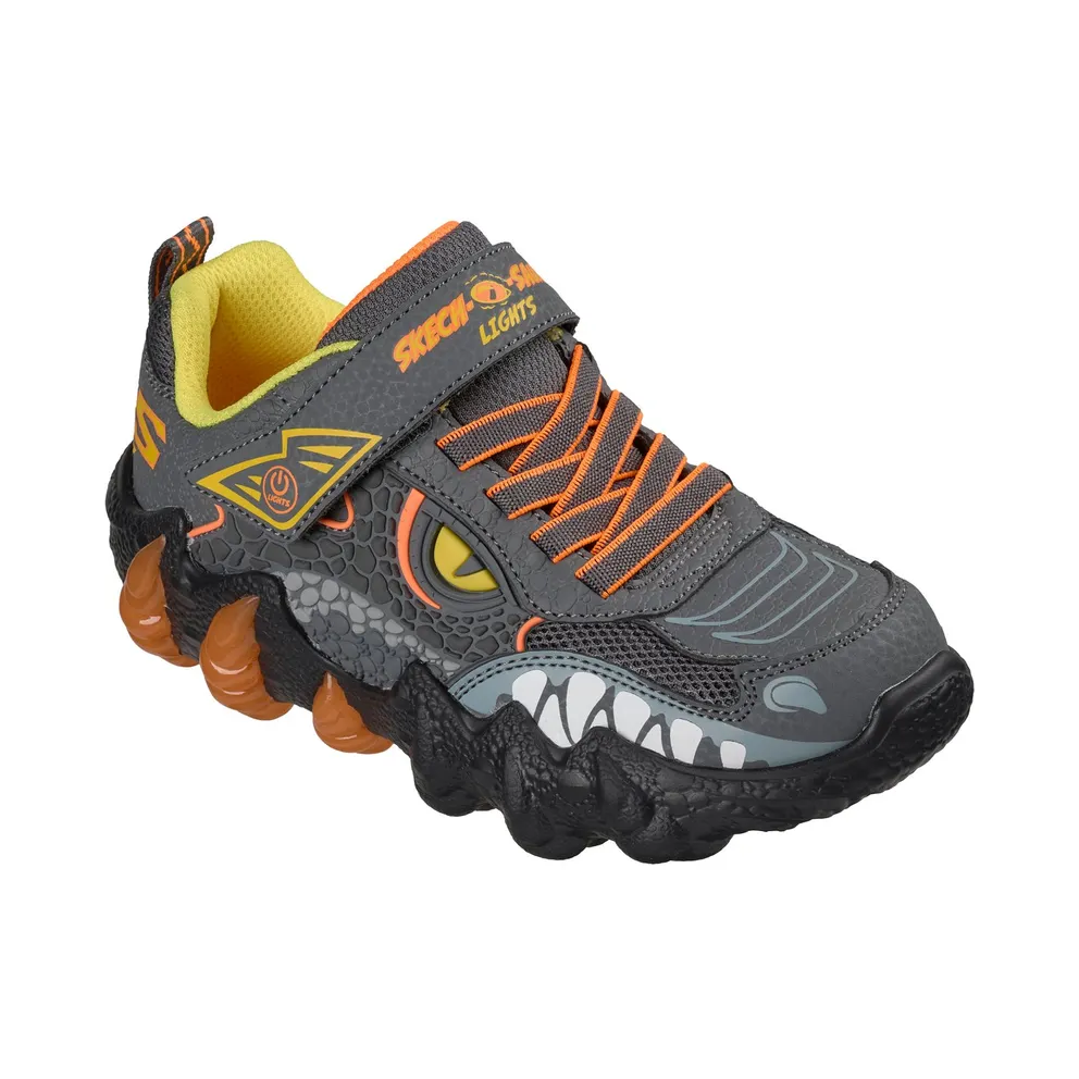 Skechers S-Lights: Skech-O-Saurus Lights 2.0 Sneaker Houtskool/Orange