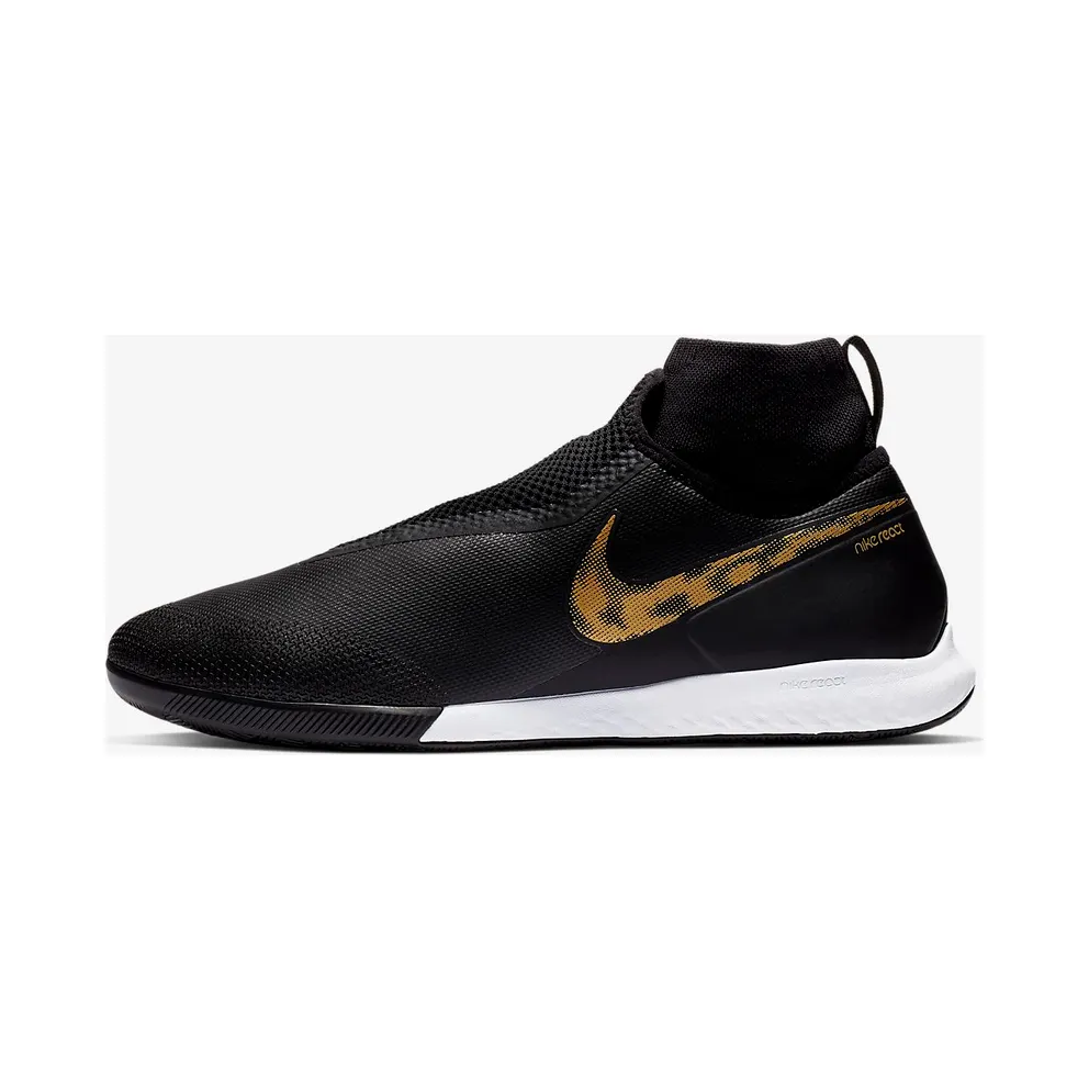 Nike React Phantom VSN Pro DF IC “Black / Metallic Vivid Gold” (AO3276-077)