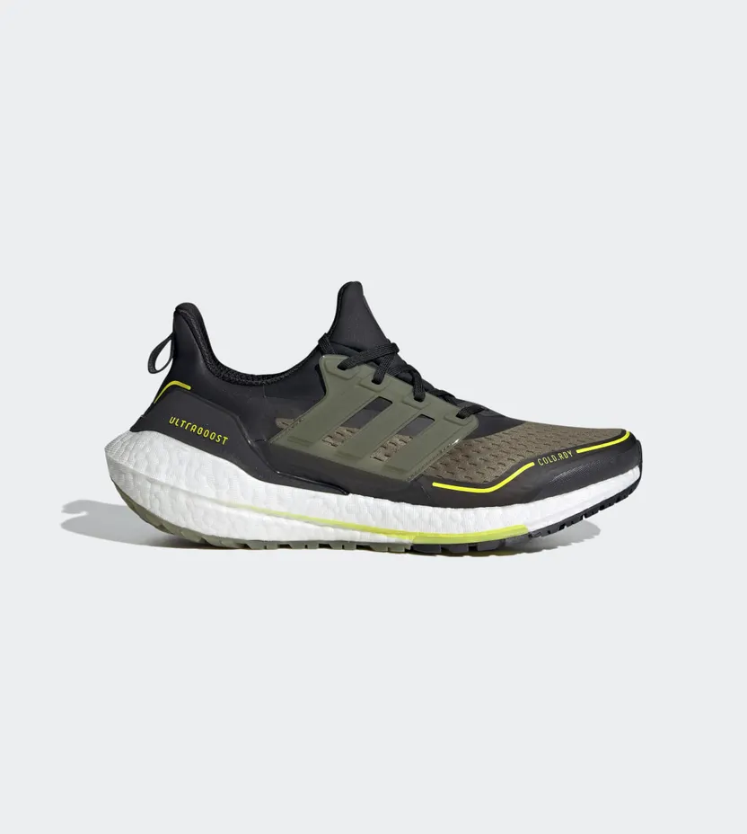 adidas Ultraboost 21 COLD.RDY Core Black / Focus Olive / Acid Yellow (S23896)