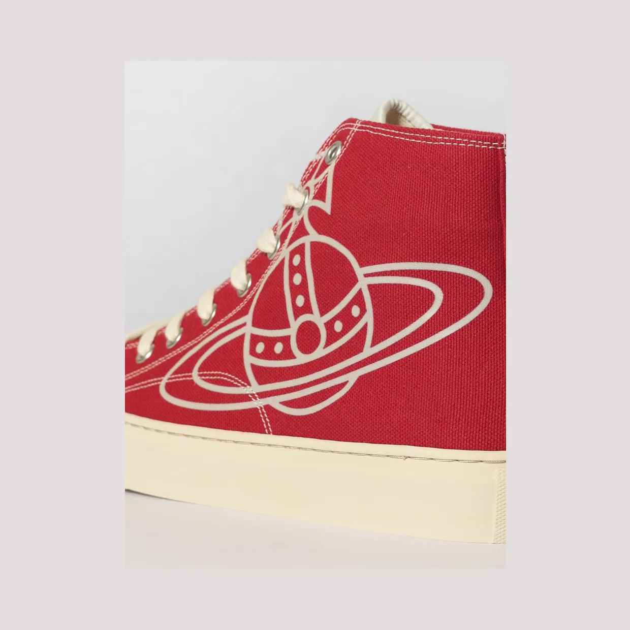 Vivienne Westwood Orb Print Cotton Plimsoll Sneakers Red (75010001WW0004H406) (3)
