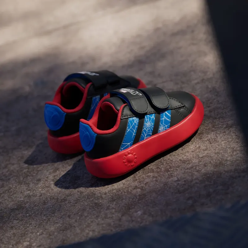 Adidas adidas x Marvel Spider-Man Grand Court Kids Core Black / Bright Blue / Pure Ruby (JQ7828)