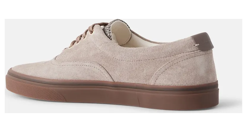Brunello Cucinelli Suede Sneakers Taupe (MZUEIVZ354) (4)