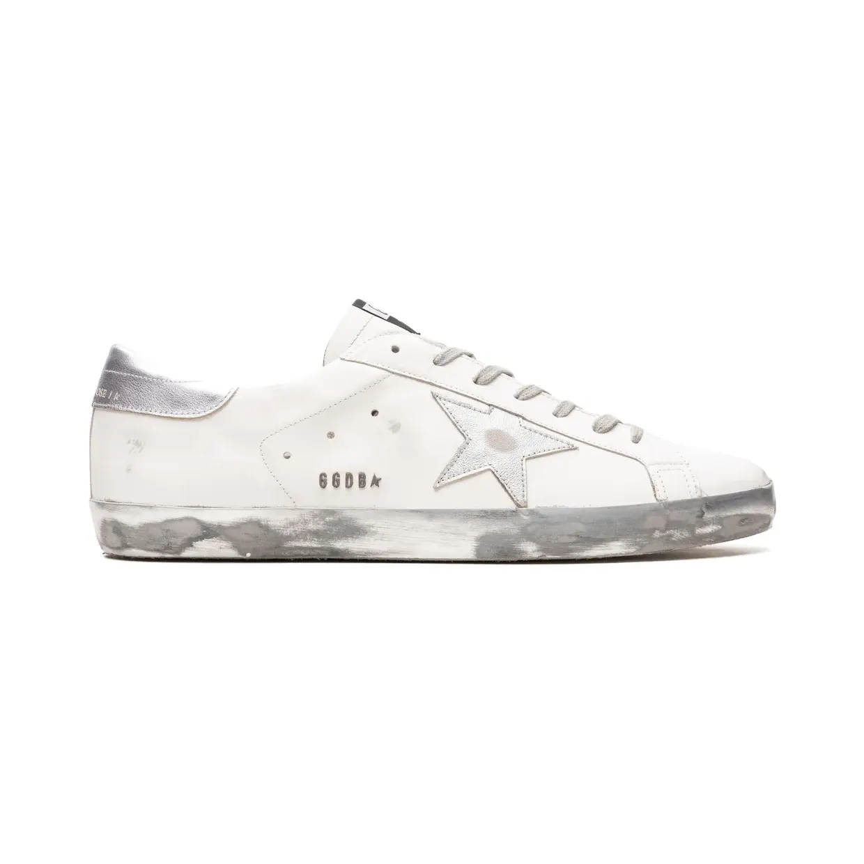 Golden Goose Super-Star mit laminiertem Stern und Lasche “White” (GMF00101F000314)